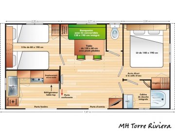 Vakantie Sardinie - Plattegrond mobile homes Torre Riviera - Sardinia4all